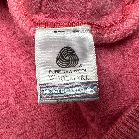 Monte Carlo Collection Magna Wool Honeycomb Cardigan in Pink - Picture 9 of 12